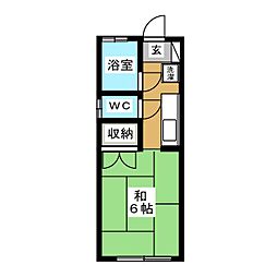 ヴィラセレソ1 ワンルームの間取図画像