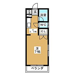 グリーンハウス2 ワンルームの間取図画像