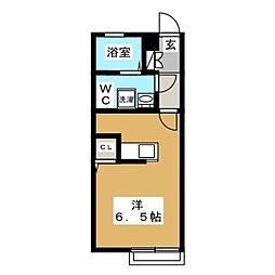 シンフォニア ワンルームの間取図画像