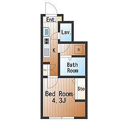 世田谷区玉川4丁目マンション 1Kの間取図画像