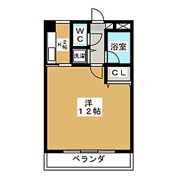 MUSE若林 1Kの間取図画像