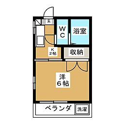 光ハイツ 1Kの間取図画像