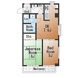 ジュエリー世田谷 2DKの間取図画像