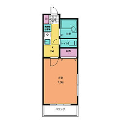 ヴェルドミール2 1階1Kの間取り
