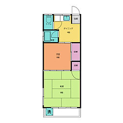 小田急小田原線 狛江駅 徒歩7分の賃貸アパート 2階2Kの間取り