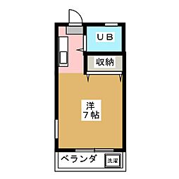 アーバンコート祖師谷 1階ワンルームの間取り