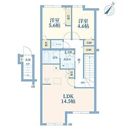 リシェス幡ヶ谷 2LDKの間取図画像