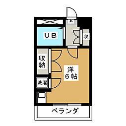 信開セルーラ桜丘 ワンルームの間取図画像