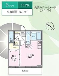 Luvast Yoyogi Park 1LDKの間取図画像