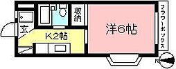 ローズ・ハイツ 1Kの間取図画像