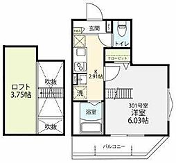 プロヴァンス下北沢 1Kの間取図画像