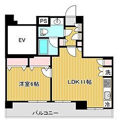 イルサント代々木上原 1LDKの間取図画像