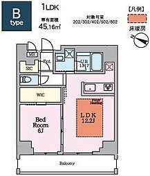 ヴィスタコート幡ヶ谷 1LDKの間取図画像