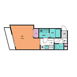 エスポワール喜多見 1Kの間取図画像