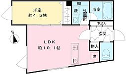 ＣＯＥＵＲ　ＢＬＡＮＣ八幡山 2階1LDKの間取り