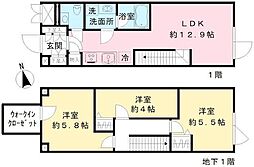 ＣＯＥＵＲ　ＢＬＡＮＣ八幡山 1階3LDKの間取り