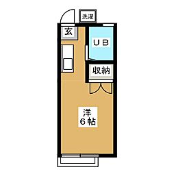 ヒラマツハイツ 2階ワンルームの間取り