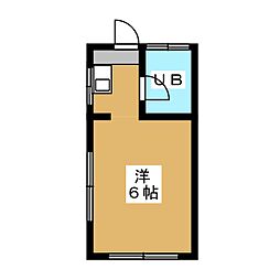 エーデルワイス 2階ワンルームの間取り