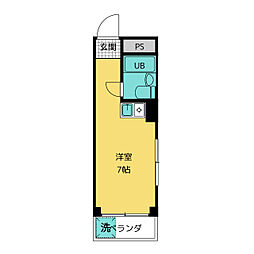 山本ビル ワンルームの間取図画像