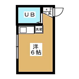 カレッジドームカワイ ワンルームの間取図画像