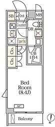 アジールコート方南町テラス 1Kの間取図画像