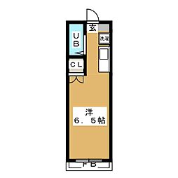 フジハイツ ワンルームの間取図画像