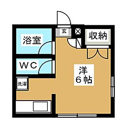 カーザベラ ワンルームの間取図画像