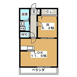 カルテット碑文谷 1LDKの間取図画像
