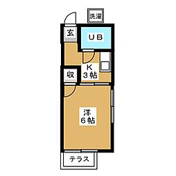 等々力ソフィアハイム 1Kの間取図画像