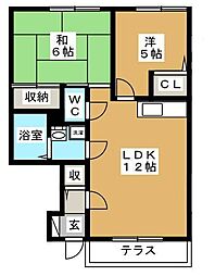 メゾンダルジャン 2LDKの間取図画像