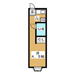 ハイムリリー ワンルームの間取図画像