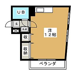K'Sアパートメント ワンルームの間取図画像