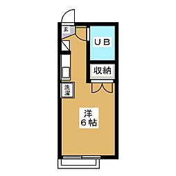 ベルシオン学芸大 ワンルームの間取図画像