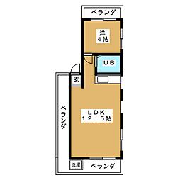 華聯ビル 4階1LDKの間取り