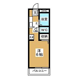 東急池上線 石川台駅 徒歩15分の賃貸アパート 1階ワンルームの間取り