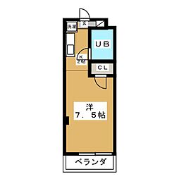 京急本線 京急蒲田駅 徒歩10分の賃貸マンション 2階ワンルームの間取り