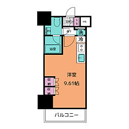 東急池上線 蓮沼駅 徒歩2分の賃貸マンション 6階ワンルームの間取り