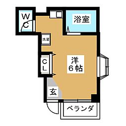 ドムショパーナ中山 3階ワンルームの間取り