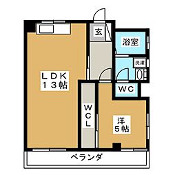 パールメゾン 1LDKの間取図画像