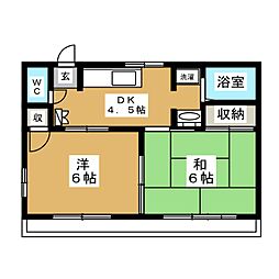 グリーンプラザ 2DKの間取図画像