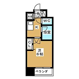 クロスレジデンス蒲田 1Kの間取図画像