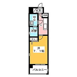 MFPRコート蒲田 ワンルームの間取図画像