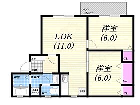 兵庫県西宮市美作町（賃貸アパート2LDK・1階・49.00㎡） その2