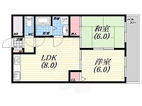 兵庫県西宮市上甲子園５丁目（賃貸マンション2LDK・3階・45.00㎡） その2