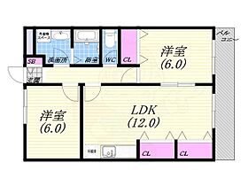 兵庫県神戸市北区有野町有野（賃貸マンション2LDK・2階・56.07㎡） その2