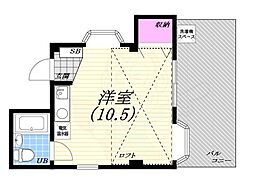 コージーパレスキムラ ワンルームの間取図画像