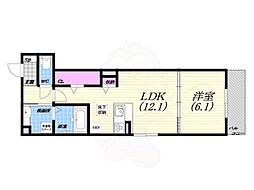 ヴェラロホ 1LDKの間取図画像