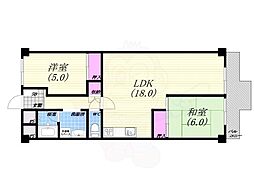 神垣ヒルKTハイム 2LDKの間取図画像