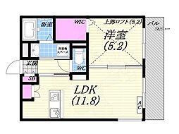 西宮市樋之池町マンション 1LDKの間取図画像