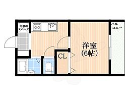 ベーラ・ドーモ・アキラ 1Kの間取図画像